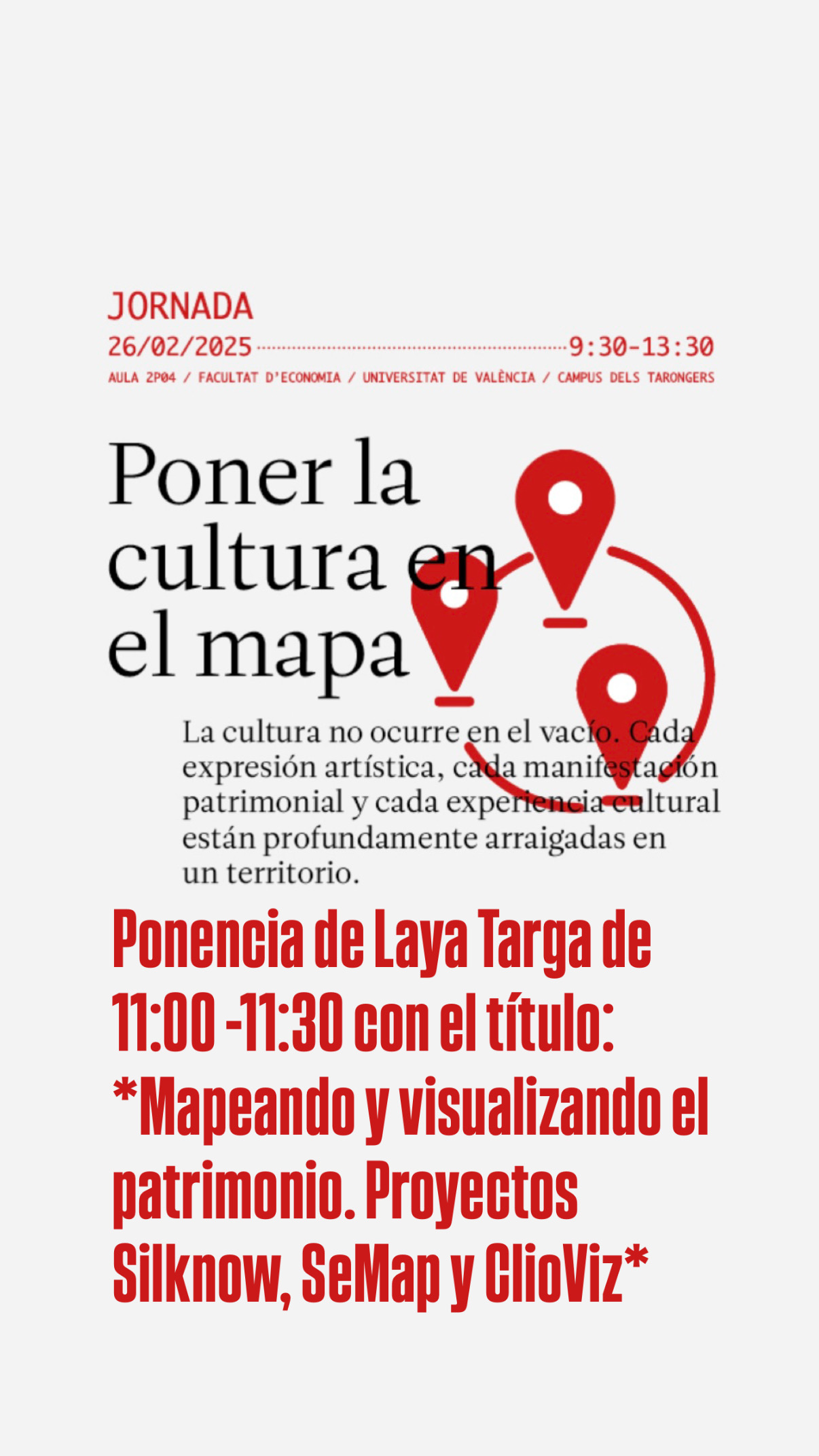 Jornada «Posar la cultura al mapa» en la Universitat de València